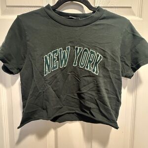 Brandy Melville Dark Green Graphic Tee